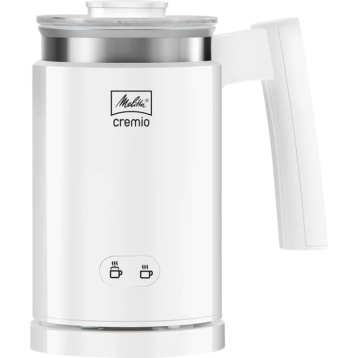 Melitta CREMIO 1014-01 Milchschäumer, 450W, 150ml Milchschaum, für kalte und warme Milch, antihaftbeschichteter Behälter, perfekter, feinporiger Milchschaum, weiß – Bild 1