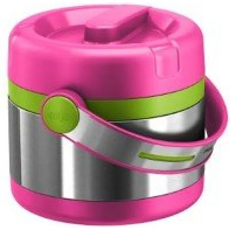 Emsa Mobility Kids Isolier-Speisegefäß, Pink-Grün, 0,65L Thermo Lunches, Edelstahl, Rosa, 15 x 15 x 15 cm