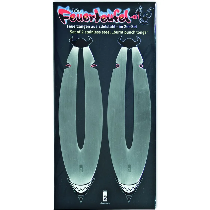Take2 Feuerteufel Feuerzangen Edelstahl 2-er Set Feuerzangenbowle Geschenk-Set