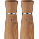 WMF Ceramill Nature Salz und Pfeffermühle-Set 2-teilig, unbefüllt, Holz Keramikmahlwerk, Mühle für Salz, Pfeffer, Chillischoten, H 17,9 cm