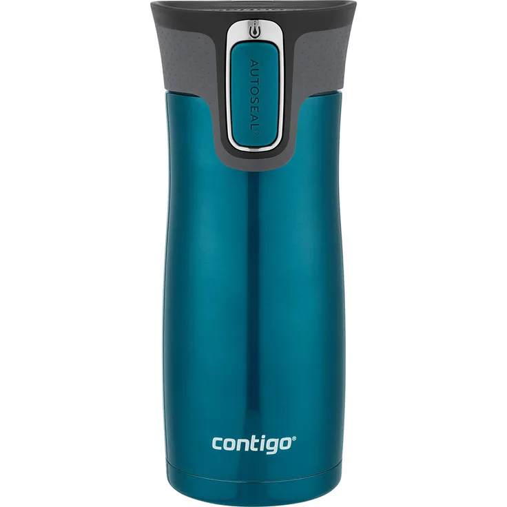Contigo Thermobecher West Loop Autoseal, Edelstahl Isolierbecher, Reisebecher, Kaffebecher To Go, 100% dicht, auslaufsicher, hält bis zu 5h heiß,12h kalt, 470 ml