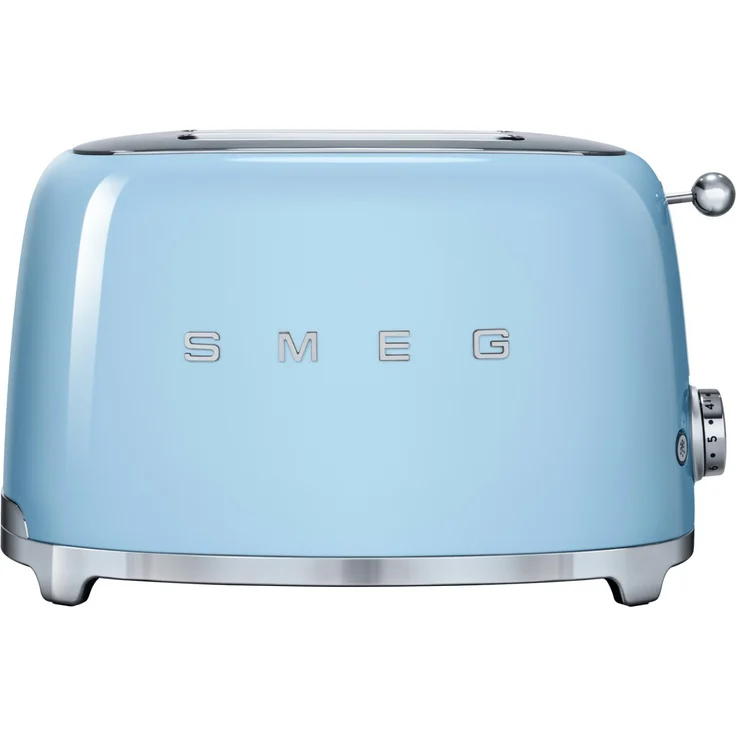 Smeg TSF01 PBEU Doppelschlitztoaster, 950W, 6 Bräunungsstufen, blau – Bild 1