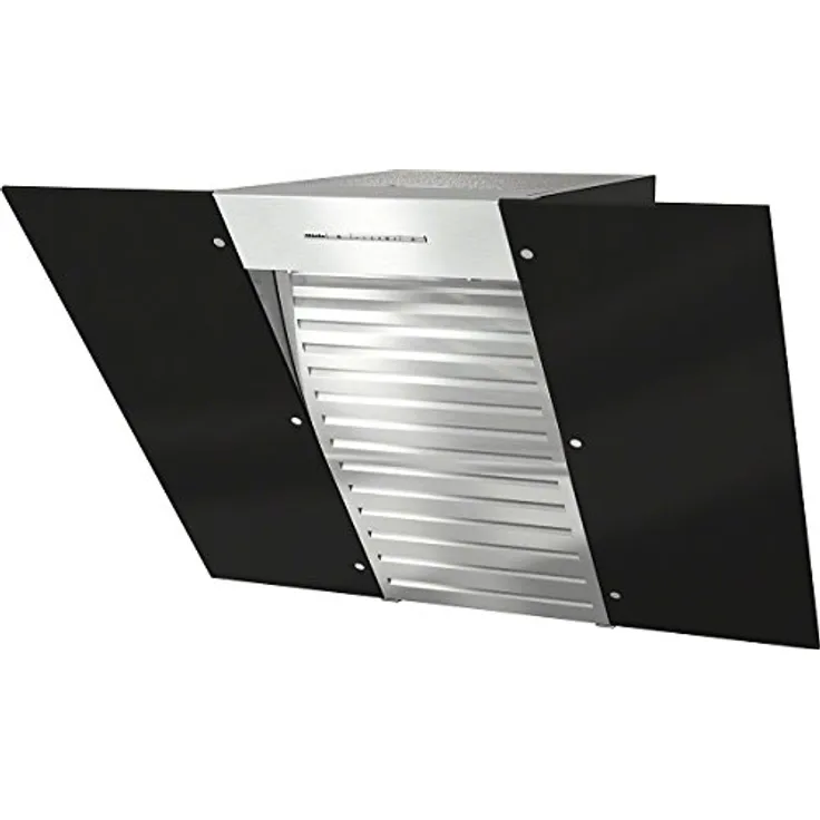 Miele DA 6086 W Black Wing, Motorhaube, Kamin abgewinkelt, Breite: 79.8 cm, Tiefe: 52.3 cm, Absaugung und Rückführung (mit zusätzlichem Rückführungsset), Obsidian Black