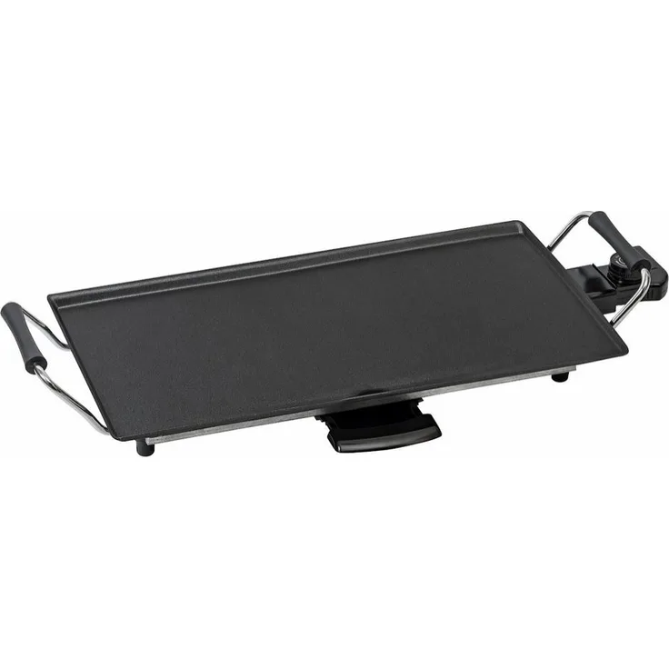 Bestron Elektrische Plancha--Teppanyaki-Grillplatte mit Antihaftbeschichtung, 2000 W, Schwarz