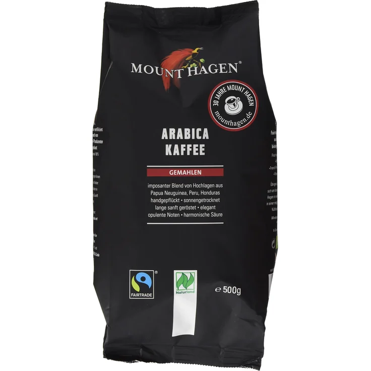 Mount Hagen Röstkaffee gemahlen FairTrade, Naturland (1 x 500 g) - Bio – Bild 1