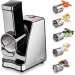 Solis Elektrische Multiraffel- Schneidemaschine mit 5 Schneidetrommeln, Schneiden- Reiben- Raspeln- Mahlen, 350 Watt, Edelstahl-Kunststoff, Slice & More (Type 8401)