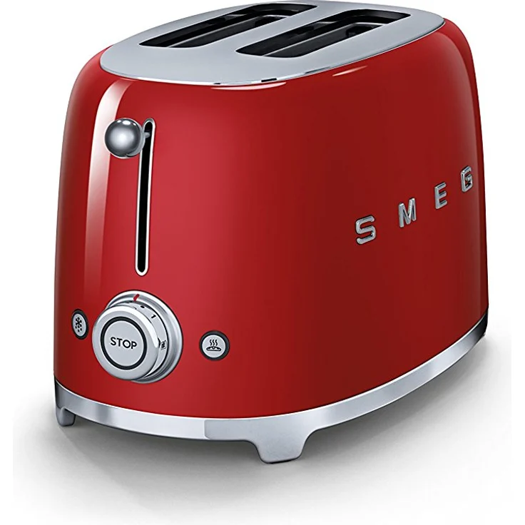 Smeg TSF01 RDEU Doppelschlitztoaster, 950W, 6 Bräunungsstufen, rot – Bild 2