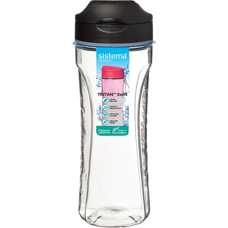 Sistema Feuchtigkeit Tritan Swift Flasche, 600 ml., plastik, schwarz, 9 x 7.3 x 10.9 cm – Bild 1