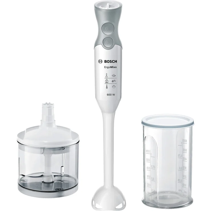 Bosch MSM66020 ergonomischer Stabmixer mit Zubehör, Kunststoff-Mixfuß mit QuattroBlade, 600 Watt  – Bild 1