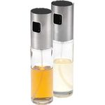 Westmark Essig- und Ölsprüher Set, Mit Pumpsprühkopf, Füllvolumen je 100 ml, Glas-Rostfreier Edelstahl, Silber-Transparent, 24362260