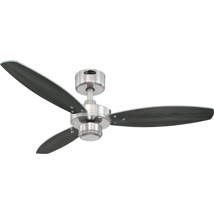 105 cm Deckenventilator Jet I mit drei Flügeln, Ausführung in gebürstetem Nickel
