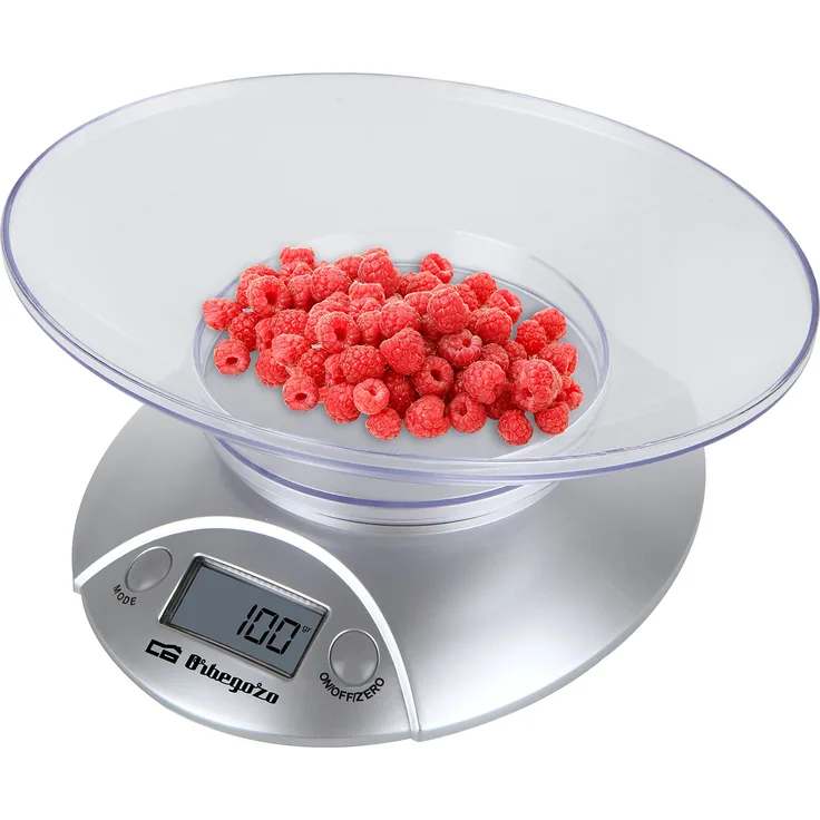 Orbegozo pc1009 ? Elektronische Waage für Küche, Schüssel transparent, max. 3 kg, silber