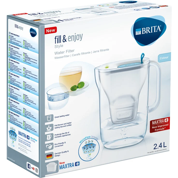 BRITA Wasserfilter Style hellblau inkl. 1 MAXTRA+ Filterkartusche – BRITA Filter in modernem Design zur Reduzierung von Kalk, Chlor & geschmacksstörenden Stoffen – Bild 7