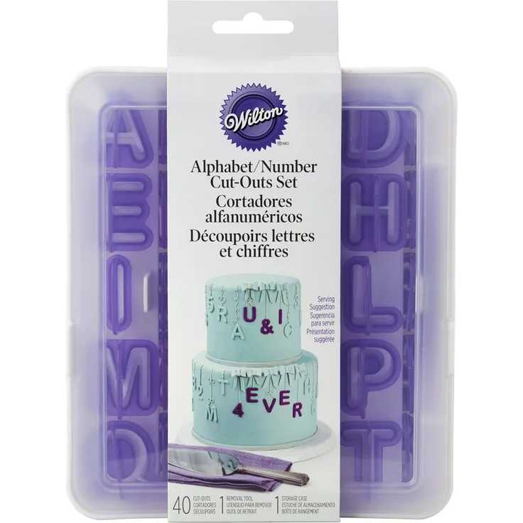 Wilton Fondant-Ausstecher-Set Buchstaben und Zahlen, 40-Teilig