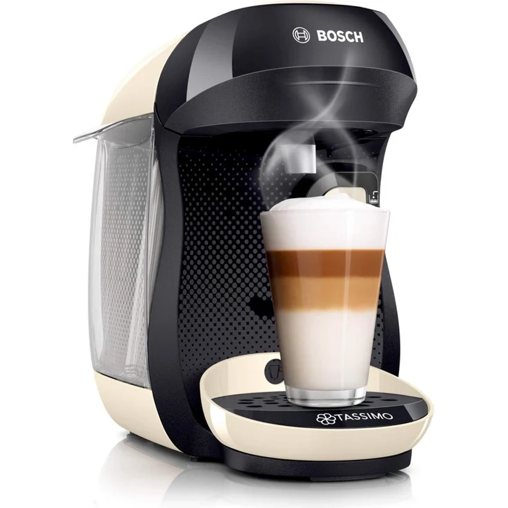 Bosch TAS1007 Tassimo Happy Kapselmaschine, über 70 Getränke, vollautomatisch, geeignet für alle Tassen, kompakte Größe, 1400 Watt, creme – Bild 2
