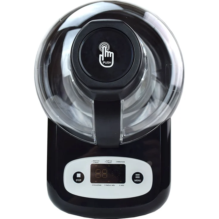 GinoGelati GG-90W Eis Chef Speiseeismaschine mit Kompressor, 90 Watt, 0,7 Liter, für Speiseeis, Sorbets, Frozen Joghurt, Softeis, silber, schwarz – Bild 5