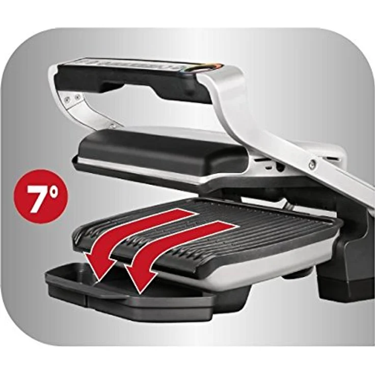 Tefal GC712D OptiGrill+ Kontaktgrill, 2000 Watt, 6 voreingestellte Grillprogramme, 30 cm x 20 cm Grillplatte, 4 Temperaturstufen, herausnehmbare Platte, antihaftbeschichtet, silber – Bild 19