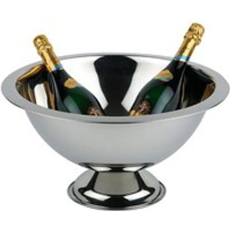 APS 36046 Hochglanzpolierte Edelstahl Champagne Schale, satinpoliert, Ø 45-21 x 23 cm, 12 ltr