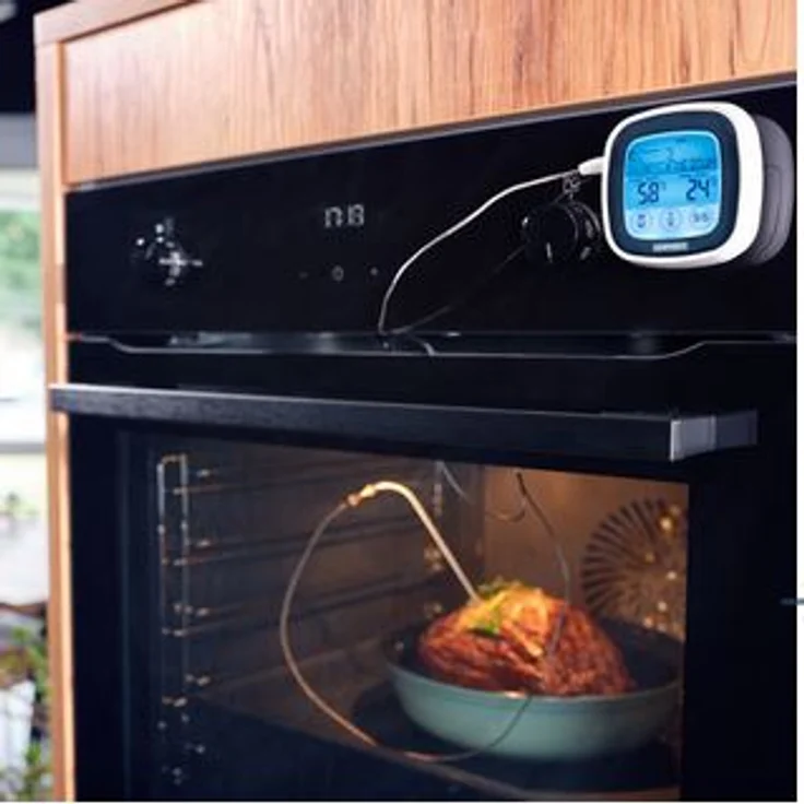 Leifheit digitales Bratenthermometer, Grillthermometer mit voreingestellten Garstufen und Timer, magnetisches Fleischthermometer für den Backofen, Thermometer inklusives Batterien, für perfektes Garen – Bild 3