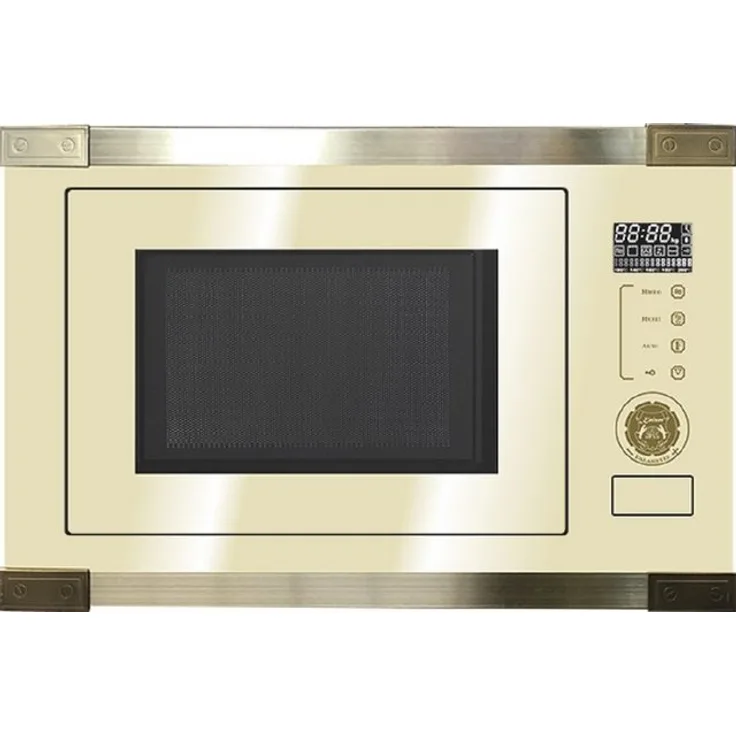 Kaiser Küchengeräte Einbau-Mikrowelle EM 2545 ElfAD, Grill und Heißluft, 25 l, 25l, Retro Einbau MIkrowelle, Art Deco Design, Elfenbein, 60cm, TouchControl