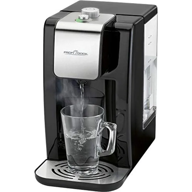 ProfiCook PC-HWS 1168 Highspeed-Wasserspender, 100°C in ca. 3 Sekunden, variable Temperatureinstellung von 45°C bis 100°C, bis zu 2,2 Liter Fassungsvermögen, Edelstahleinlage