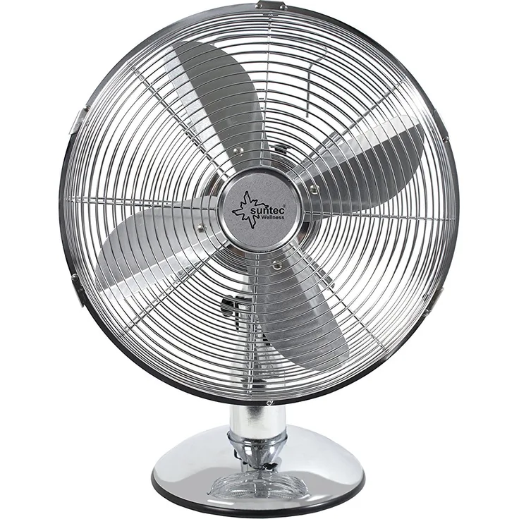 Suntec CoolBreeze 3000 Tischventilator, 30 cm, 35 Watt | Tisch Ventilator 3 Stufen, Tragbar | Fan Kühlung Windmaschine Chrom | für Schreibtisch, Schlafzimmer, Büro, Wohnung, Balkon | von SUNTEC