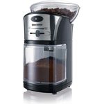 SEVERIN KM 3874 Elektrische Mahlwerk-Kaffeemühle (100 W, Edelstahl-Scheibenmahlwerk, Max. Füllmenge 150 g) schwarz-Silber 