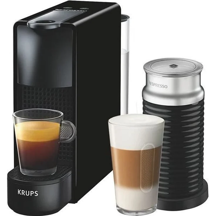 Krups Nespresso Essenza Mini XN1118 Kaffeekapselmaschine (1310 Watt, 0,7 Liter, 19 bar, inklusive Aeroccino Milchaufschäumer) schwarz – Bild 1