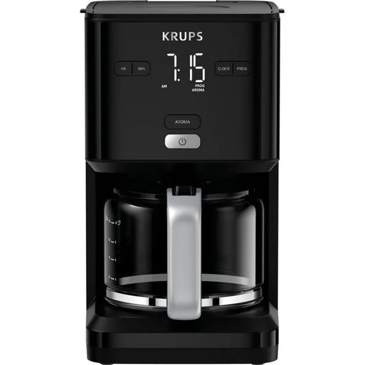 Krups Filterkaffeemaschine Smart'n Light KM6008,, 1,25l Kaffeekanne, 1,25L Kapazität, 24-Stunden-Timer, Automatische Abschaltung, Digital-Display