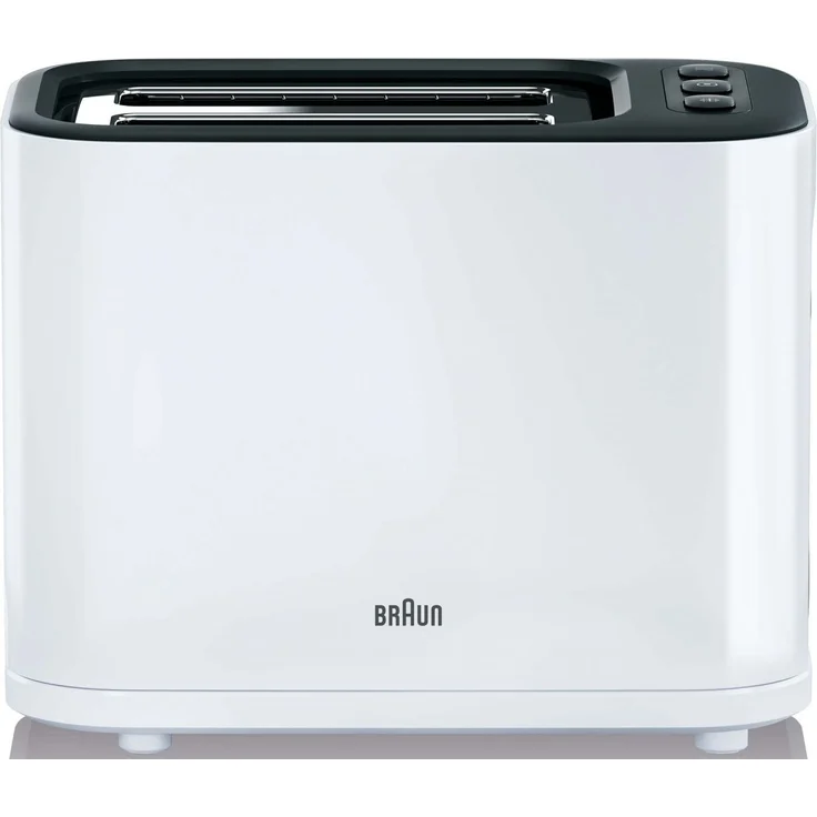 Braun HT 3010 WH Toaster | Doppelschlitz | Herausnehmbare Krümelschublade | Aufwärm- und Auftaufunktion | 7 Röstgrade | Separater Brötchenaufsatz | Weiß – Bild 1