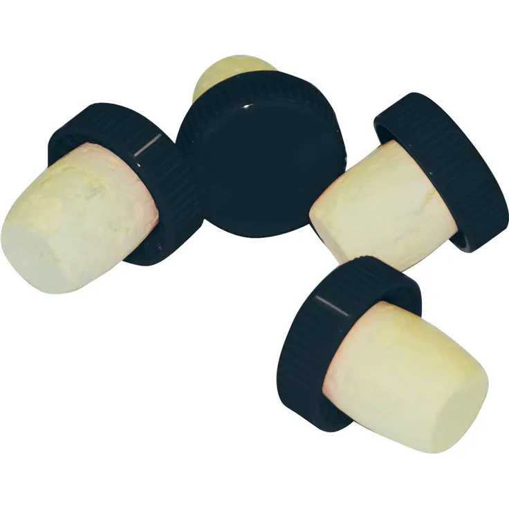 Westmark 10 Griffkorken Für Wein-, Spirituosen-, Öl- oder Essigflaschen, Naturkork Kunststoff, Hellbraun Schwarz