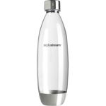 SodaStream Fuse PET-Flasche Ersatzflasche für SodaStream Wassersprudler mit Einklick-Mechanismus, 1L, mit Edelstahlelementen