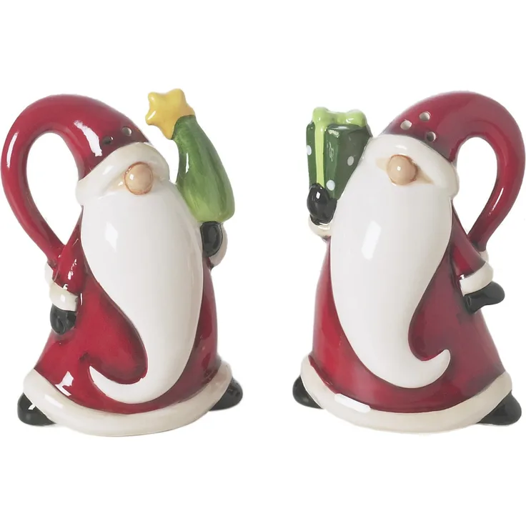Excelsa Santa Claus Salz- und Pfefferstreuer, Keramik, Rot, 6 x 4.5 x 8 cm