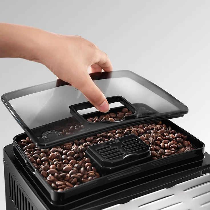De'Longhi ECAM 25.120.SB Kaffeevollautomat mit Profi-Milchaufschäumdüse für Cappuccino und integriertem Mahlwerk, mit Espresso- und Kaffee Direktwahltasten und Drehregler, 2-Tassen-Funktion, Großer 1,8 Liter Wassertank, silber – Bild 6