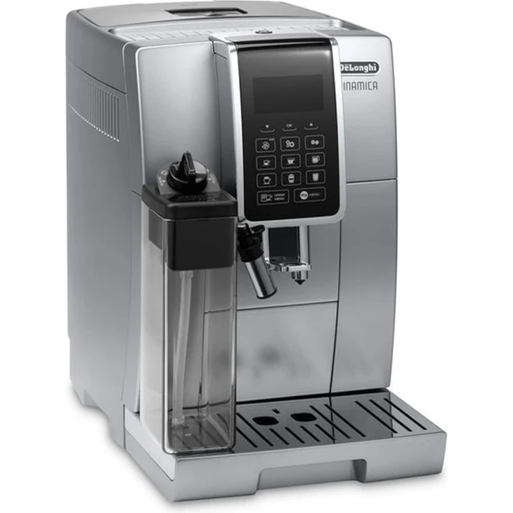 De'Longhi Dinamica ECAM 350.75.S Kaffeevollautomat mit Milchsystem und integriertem Mahlwerk, Cappuccino und Espresso und auf Knopfdruck, Digitaldisplay mit Klartext, 2-Tassen-Funktion, Großer 1,8 Liter Wassertank, silber – Bild 3
