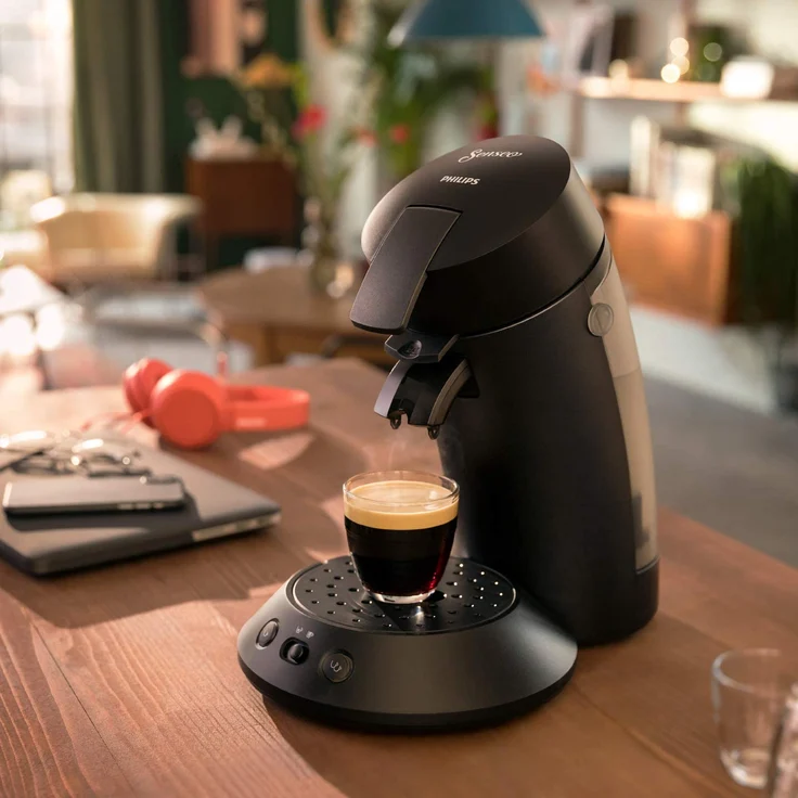 Philips CSA210-60 Senseo Original Plus Kaffeepadmaschine, 0,7 l Wassertank, Intense Black – Bild 3