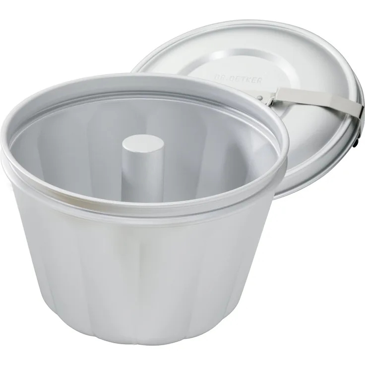 Dr. Oetker Wasserbadform Aluminium Ø 21 cm, Backform für Gugelhupf aus Stahlblech, Puddingform für eindrucksvolle Kreationen, hochwertige Backform (Füllvolumen: 2,5 Liter), Menge: 1 Stück