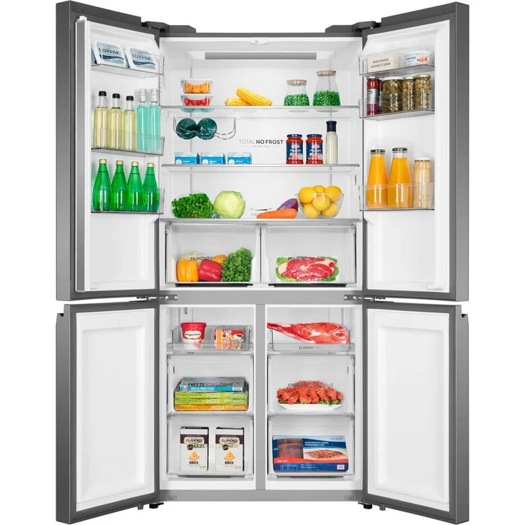 Haier HTF-540DGG7 Side-by-Side-Kühlschrank, freistehend, silber, NoFrost, 0-Grad-Zone, Schnellkühlen und -gefrieren, LED, Breite 90.8 cm, Energieklasse F – Bild 4