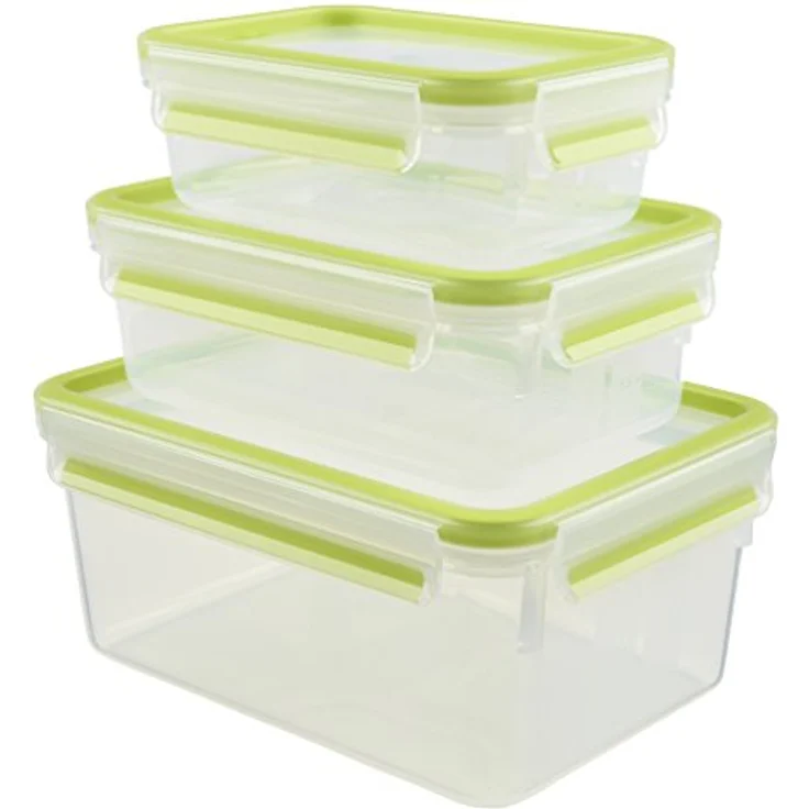 Emsa 515585 Food Clip & Close, Plastik, Transparent, 0,55 - 1 - 2,3 Liter, Set mit 3 Boxen – Bild 1