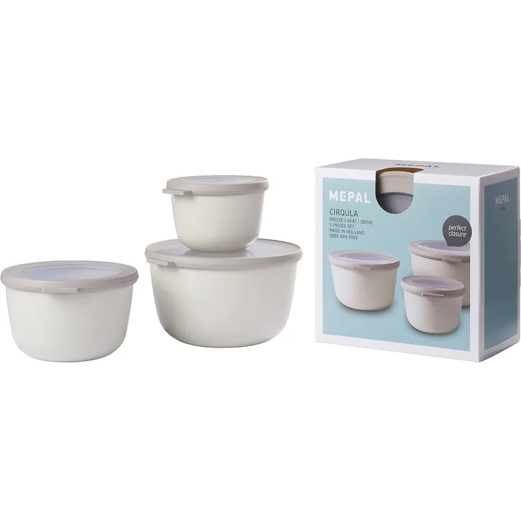 Mepal 500+1000+2000 White cirqula Set 3 dlg, Plastik, Nordic Weiß, 19.2 x 12 cm