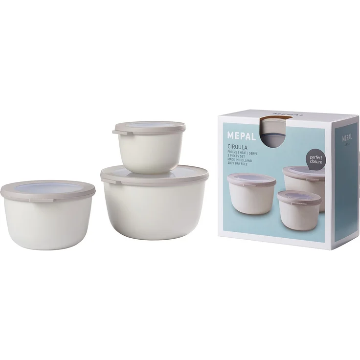 Mepal 500+1000+2000 White cirqula Set 3 dlg, Plastik, Nordic Weiß, 19.2 x 12 cm – Bild 1