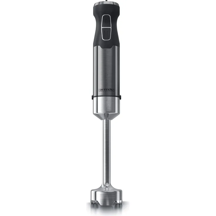 Arendo Stabmixer 1000 Watt Edelstahl - vierflügeliges Messer - Pürierstab - stufenlose Geschwindigkeitsregelung - Turbotaste - abnehmbarer Mixfuß - GS-zertifiziert - Cool Grey Design