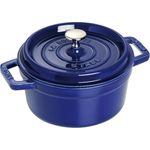 Staub 1102091 Cocotte, 20 cm rund, Bräter aus Gusseisen, dunkelblau