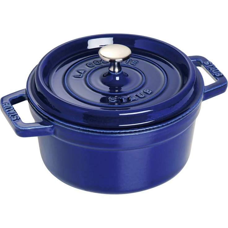 Staub 1102091 Cocotte, 20 cm rund, Bräter aus Gusseisen, dunkelblau – Bild 1