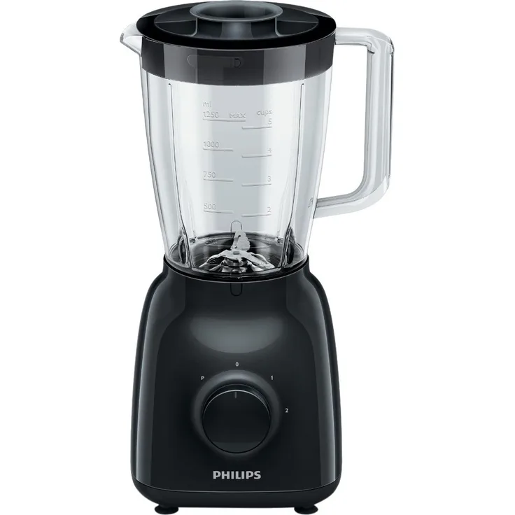 Philips HR2105-90 Standmixer 1,5 L Glasbehälter, 400 W, ProBlend 4 Technologie, schwarz
