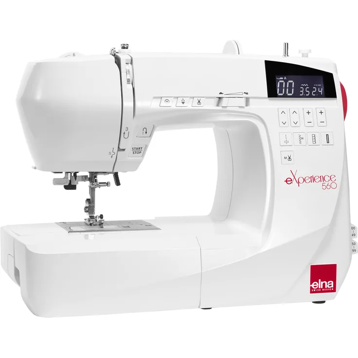 Elna 560 eXperience  100 Nähprogramme Nählicht Nähmaschine, weiß