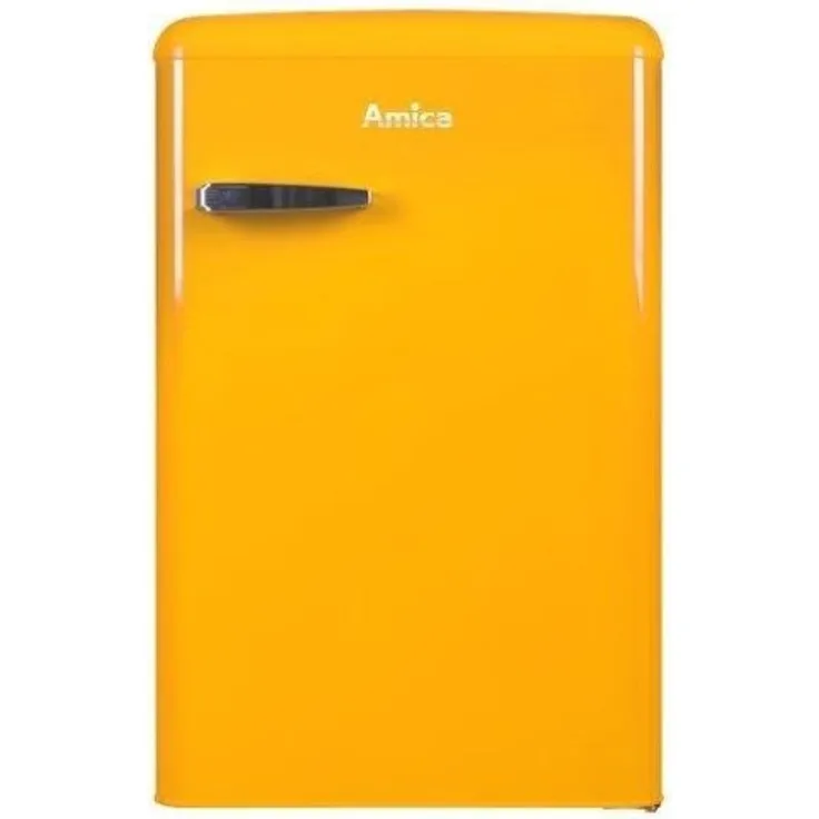 Amica KS15613Y / VT 862 AY WID Kühlschrank, freistehend, gelb, Breite 55 cm, Energieklasse E