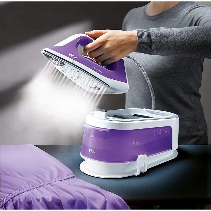 Braun IS1014VI CareStyle 1 Dampfbügelstation, 6 Bar, 120 g-min Dampf, 360 g-min Extra-Dampf, Freeglide-Bügelsohle, weiß violett – Bild 5