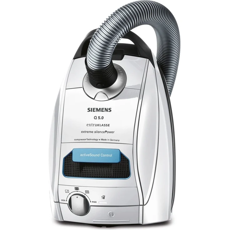 Siemens VSQ5X12M1 Bodenstaubsauger mit Beutel, 850 Watt, HEPA-Filter, 13 m Aktionsradius, mit Staubbeutelwechselanzeige – Bild 1