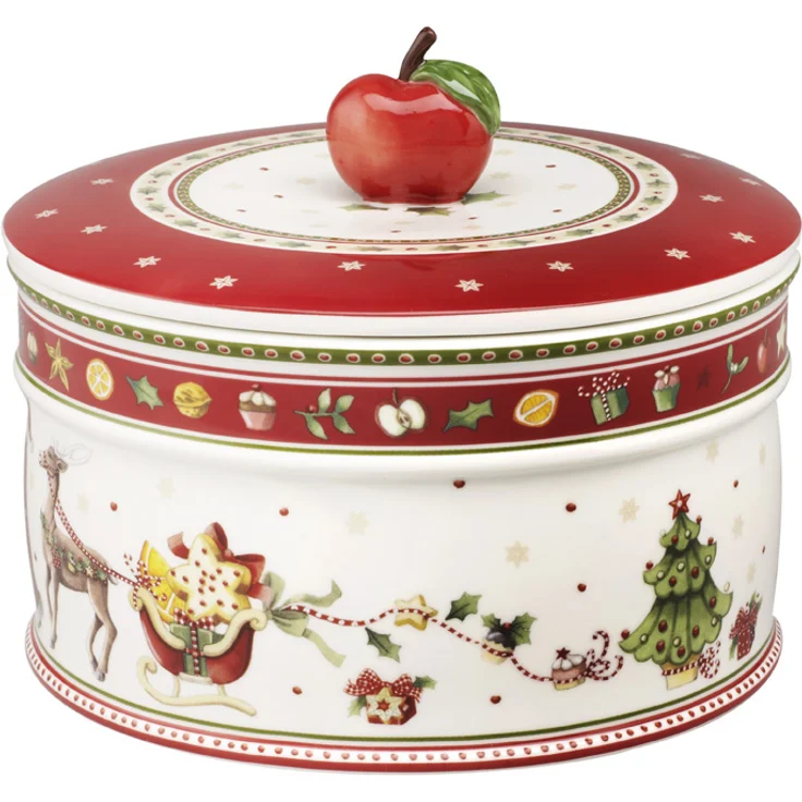 Villeroy & Boch Winter Bakery Delight Große Vorratsdose für Gebäck, Premium Porzellan, bunt